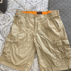 Tan cargo shorts, mens 36”, good condition